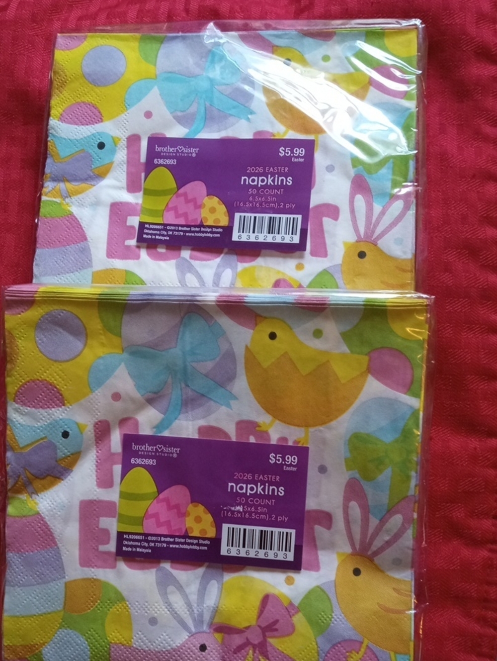 2 Pk Easter Table Napkins